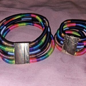 Colorful Choaker And Bracelet Set
